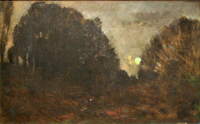 Charles Francois Daubigny Rising Moon in Barbizon oil painting picture